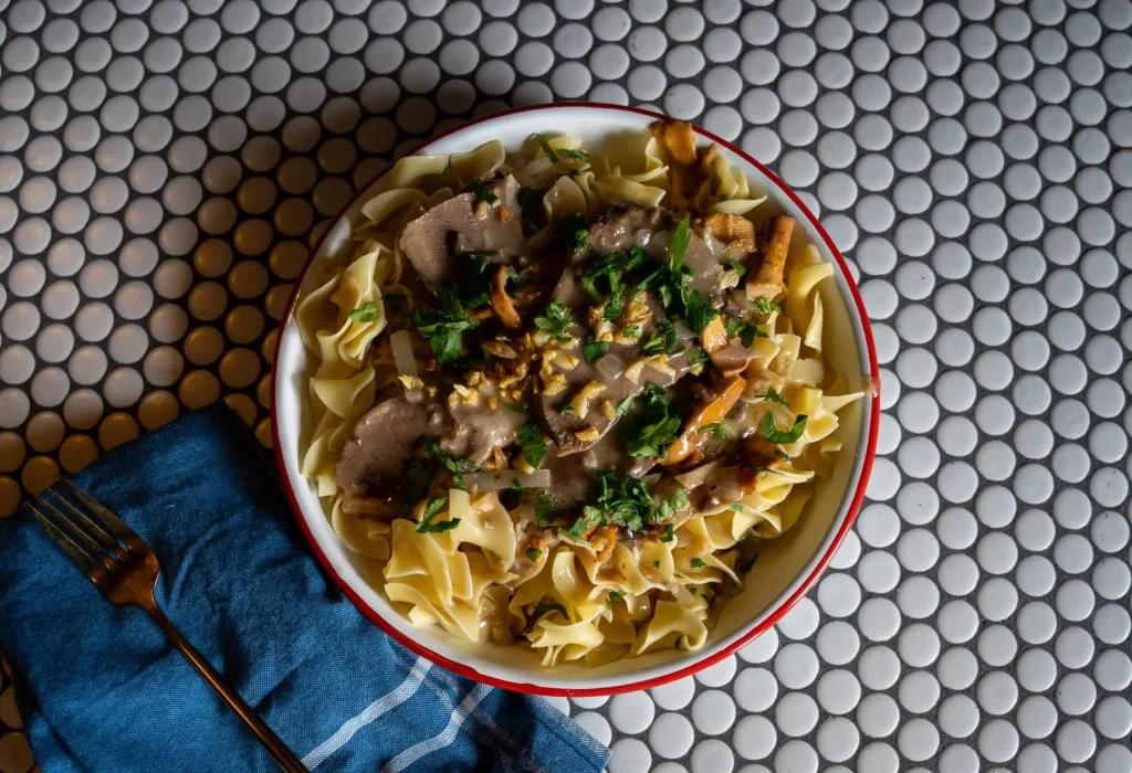 Lengua in Creamy Mushroom Sauce