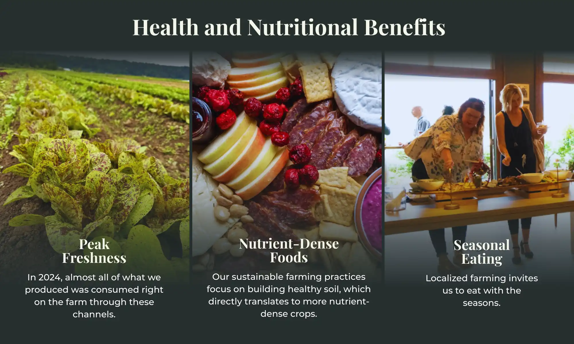 Fresh crops, prepared foods, and seasonal cooking at Carnation Farms